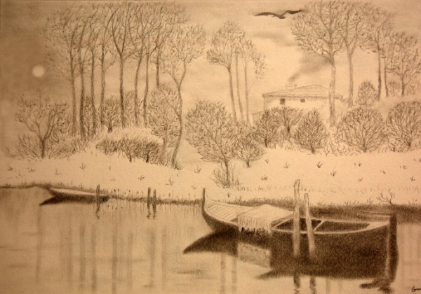 barque sur le lac