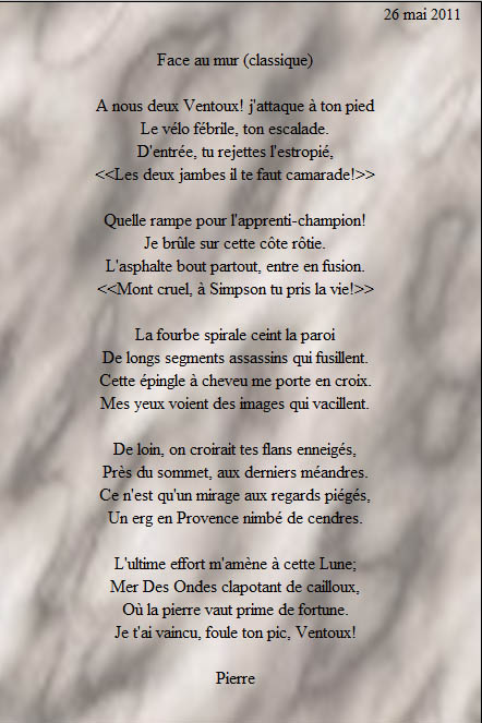 Face au mur